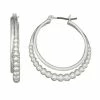 Napier Beaded Double Hoop Earrings