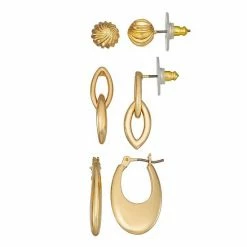 Napier Post Drop Hoop Earring Set