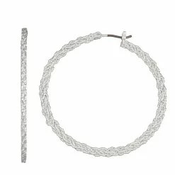 Napier Texture Click It Hoop Earrings