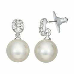 Napier Silver Tone Drop Earrings