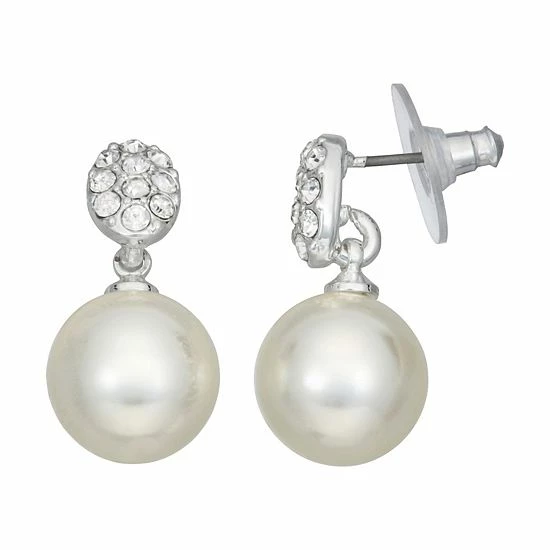 Napier Silver Tone Drop Earrings 1 Napier Silver Tone Drop Earrings