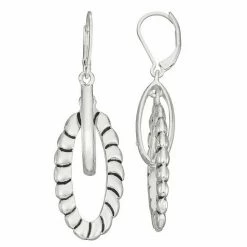 Napier Silver Tone Casual Twist Double Drop Earrings