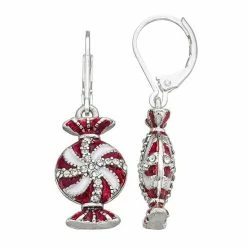 Napier Holiday Adorn Peppermint Candy Drop Earrings