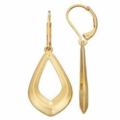 Napier Gold Tone Diamond Shaped Drop Earrings