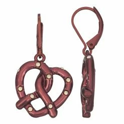 Napier Enamel & Crystal Pretzel Drop Earrings