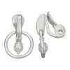 Napier Silver Tone Simulated Pearl Orbital Clip-On Earrings