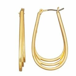 Napier Multi Layered Oval Hoop Earrings