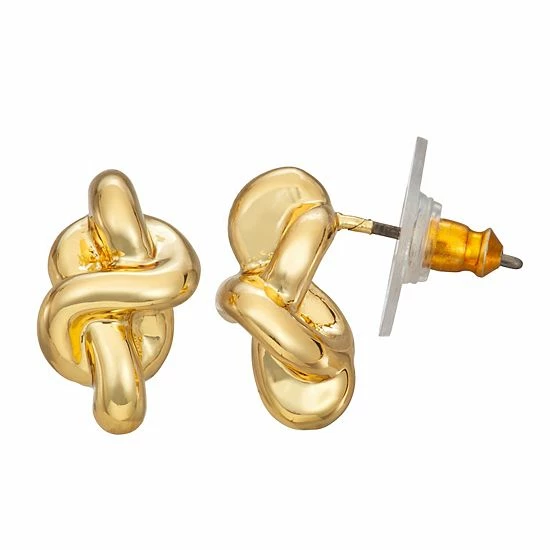 Napier Gold Tone Knotted Stud Earrings 1 Napier Gold Tone Knotted Stud Earrings