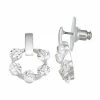Napier Silver Tone & Simulated Crystal Doorknocker Earrings