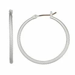 Napier Textured Hoop Earrings