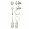 Napier Silver Tone Simulated Pearl Stud, Huggie, & Drop Earrings Set