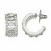 Napier Silver Tone Dazzle C Hoop Earrings