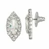 Napier Silver Tone Dazzle Oval Stud Earrings