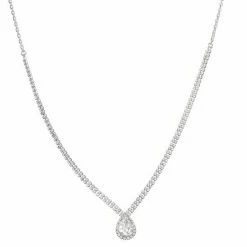 Napier Silver Tone Dazzle Pendant Necklace