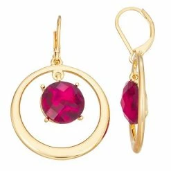 Napier Gold Tone Berry Orbital Drop Earrings