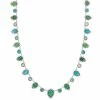 Napier Silver Tone Blue & Green Simulated Crystal Collar Necklace