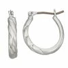 Napier Silver Tone Casual Twist Hoop Earrings