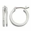 Napier Silver Tone Textured Double-Row Hoop Earrings