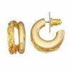 Napier Open Double C Hoop Earrings