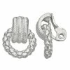 Napier Silver Tone Large Doorknocker Clip-On Earrings