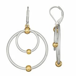 Napier Double Circle Drop Earrings