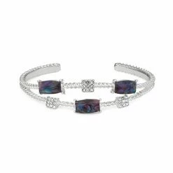 Napier Box Elevated Stones Bangle Bracelet