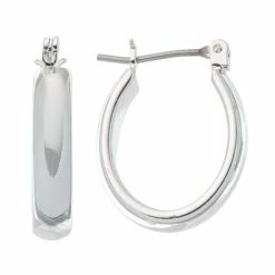 Napier® Silver Tone Oval Hoop Earrings