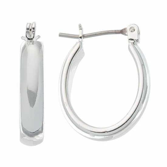 Napier® Silver Tone Oval Hoop Earrings 1 Napier® Silver Tone Oval Hoop Earrings