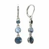 Napier Silver Tone Simulated Crystal Linear Drop Earrings